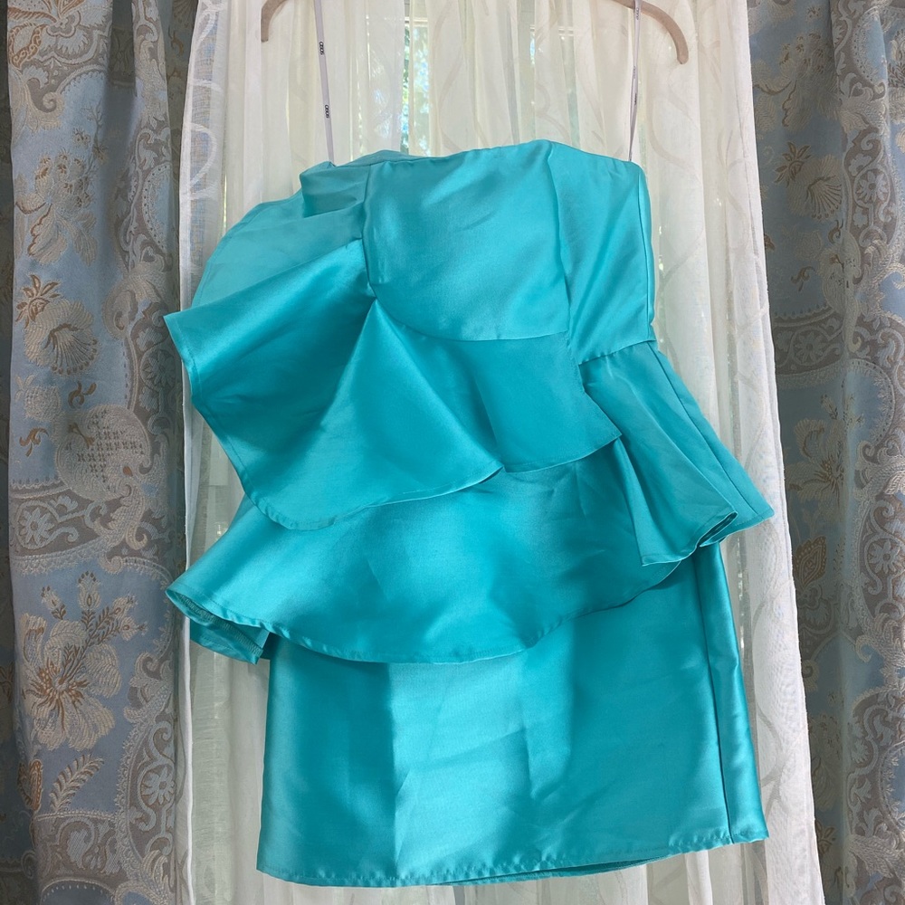ASOS Exaggerated Ruffle Cocktail Dress - Picture 2 of 7